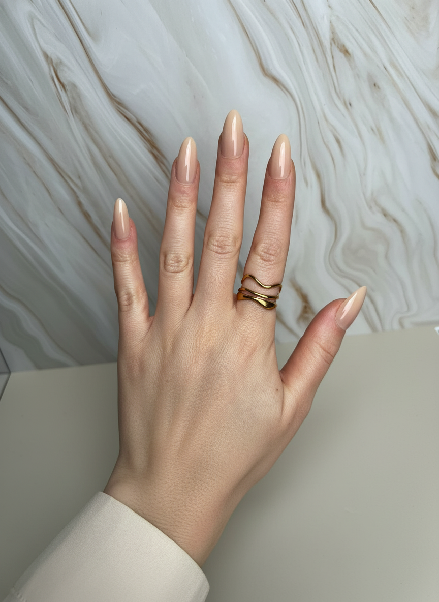 Elegante Drielaags Ring - Goud