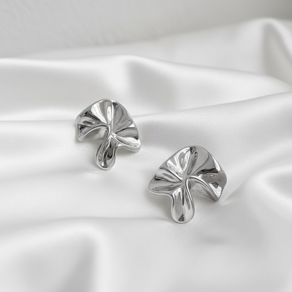 Elegante Abstracte Oorbellen - Zilver