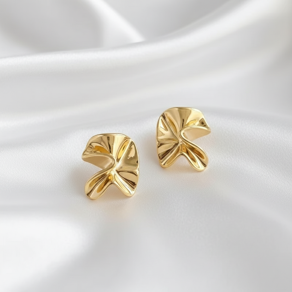 Elegante Abstracte Oorbellen - Goud