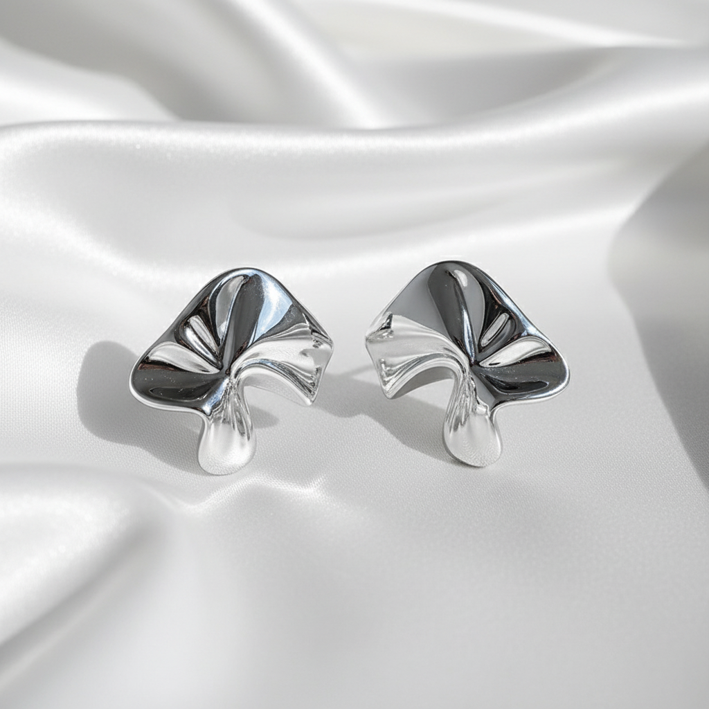 Elegante Abstracte Oorbellen - Zilver