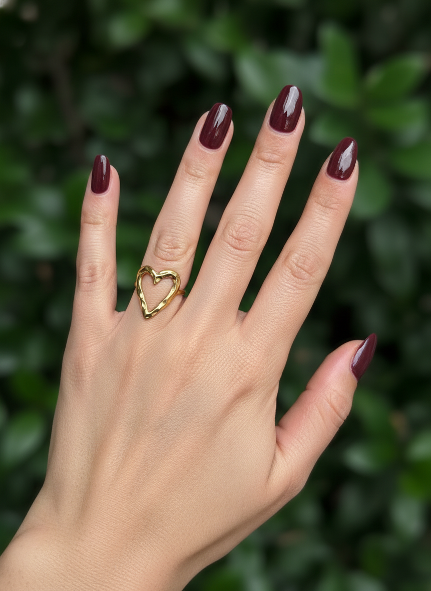 Hartvormige Open Ring - Goud