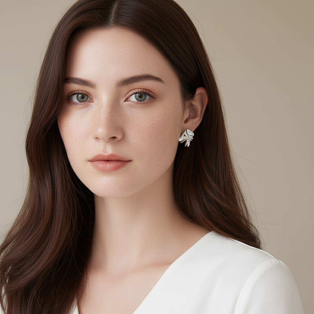 Elegante Abstracte Oorbellen - Zilver