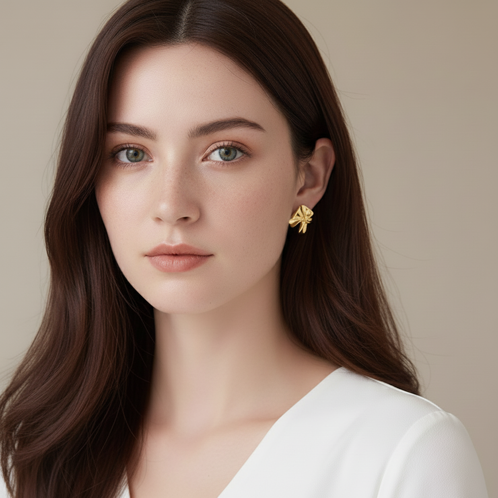 Elegante Abstracte Oorbellen - Goud