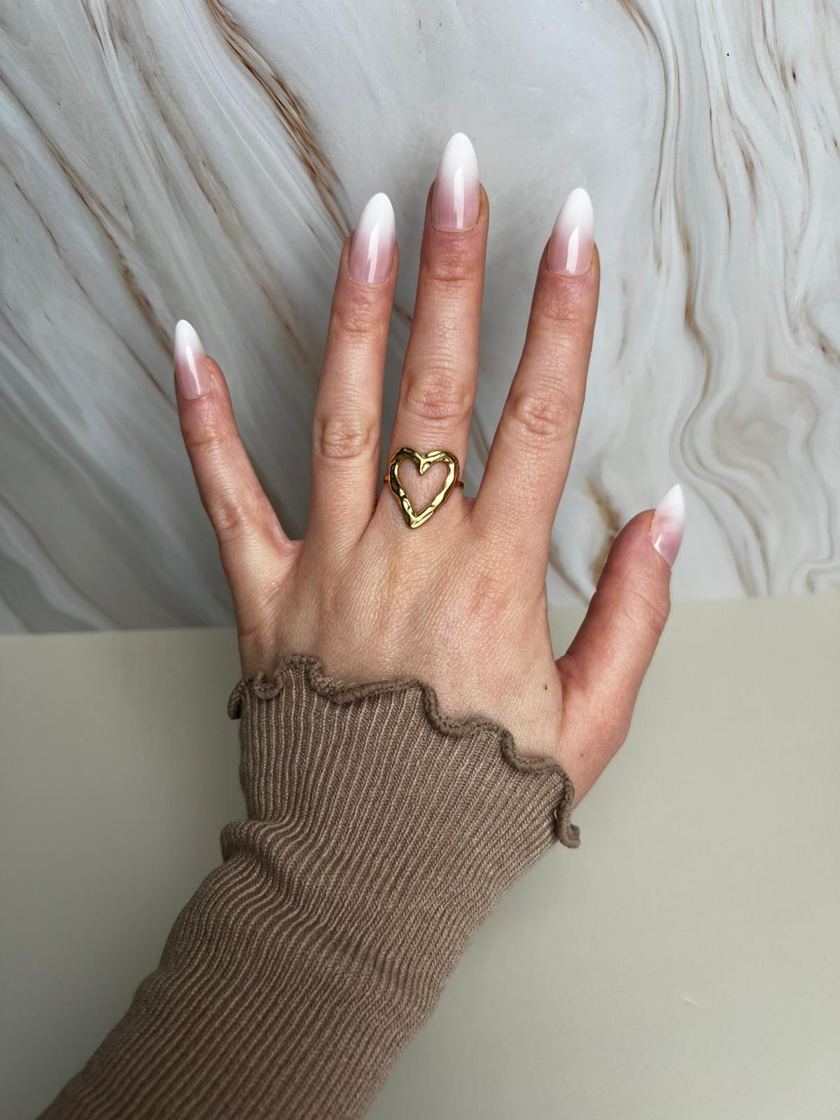 Hartvormige Open Ring - Goud