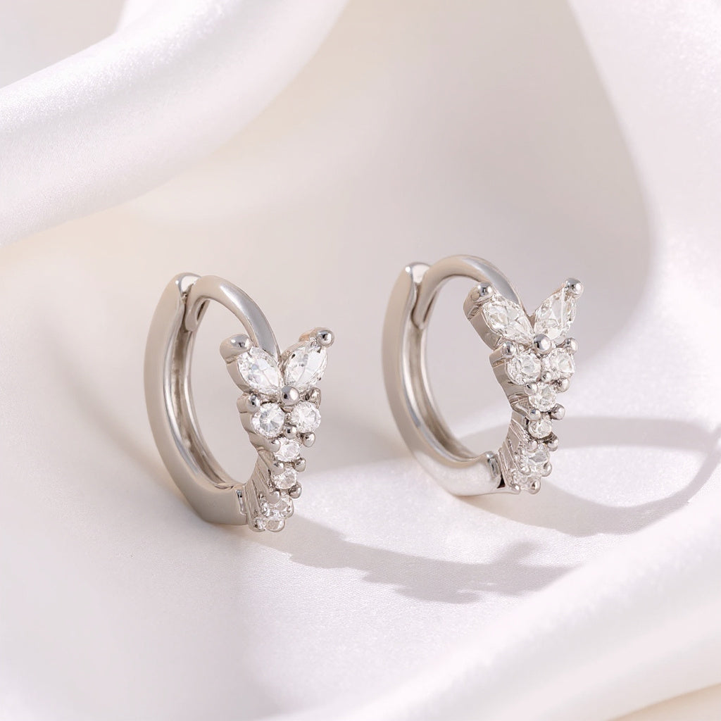 Vlinder Oorbellen met Zirkoon - Zilver
