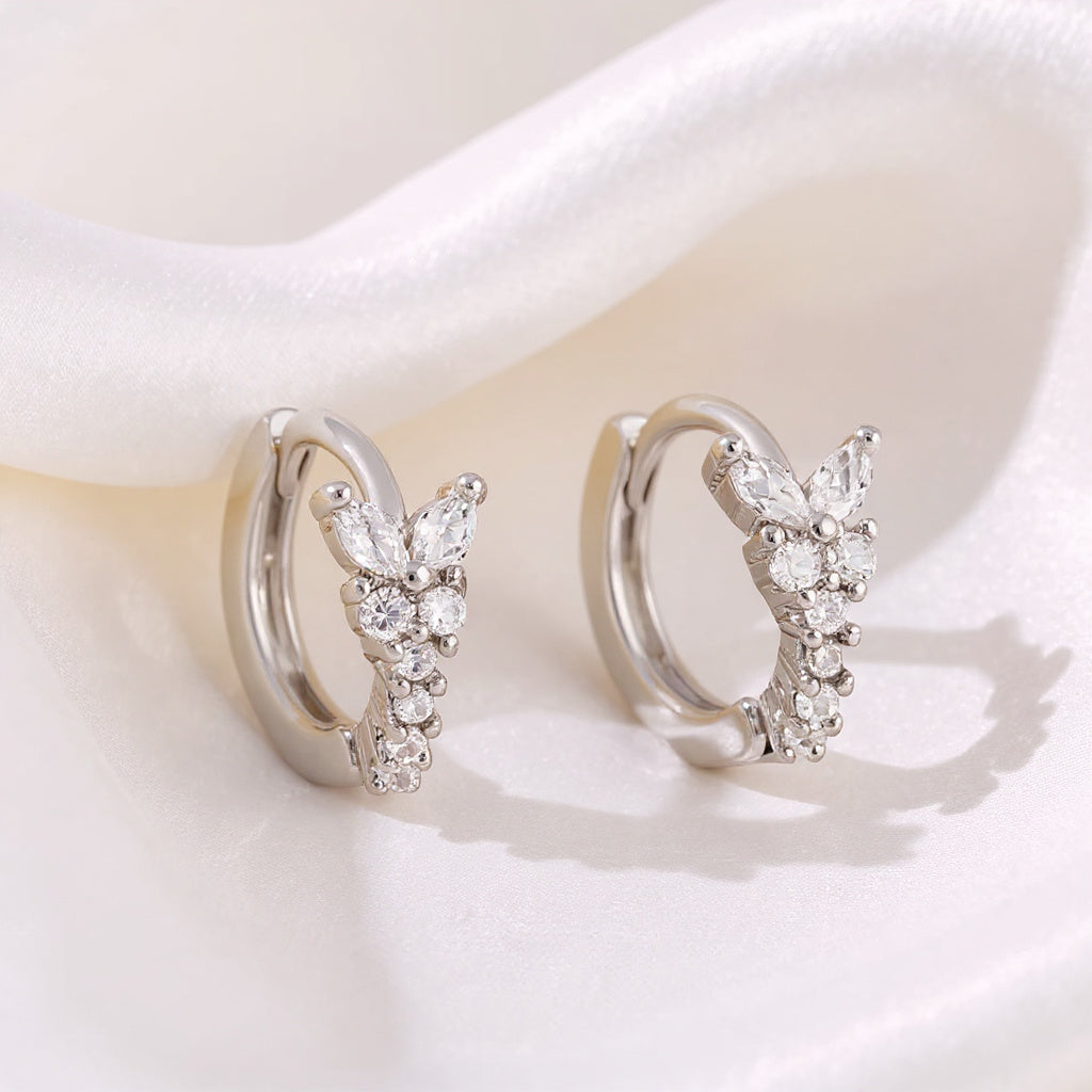 Vlinder Oorbellen met Zirkoon - Zilver