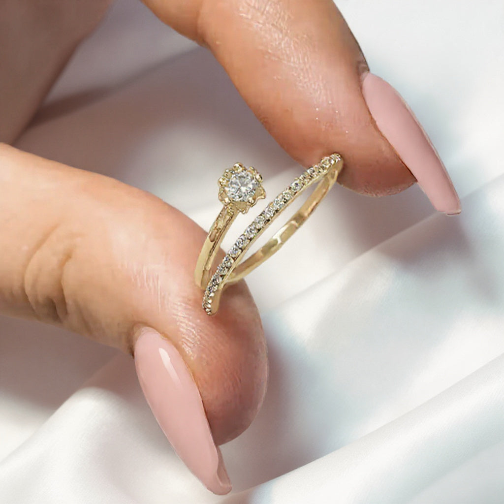 Verstelbare Gouden Open Ring met Zirkoon