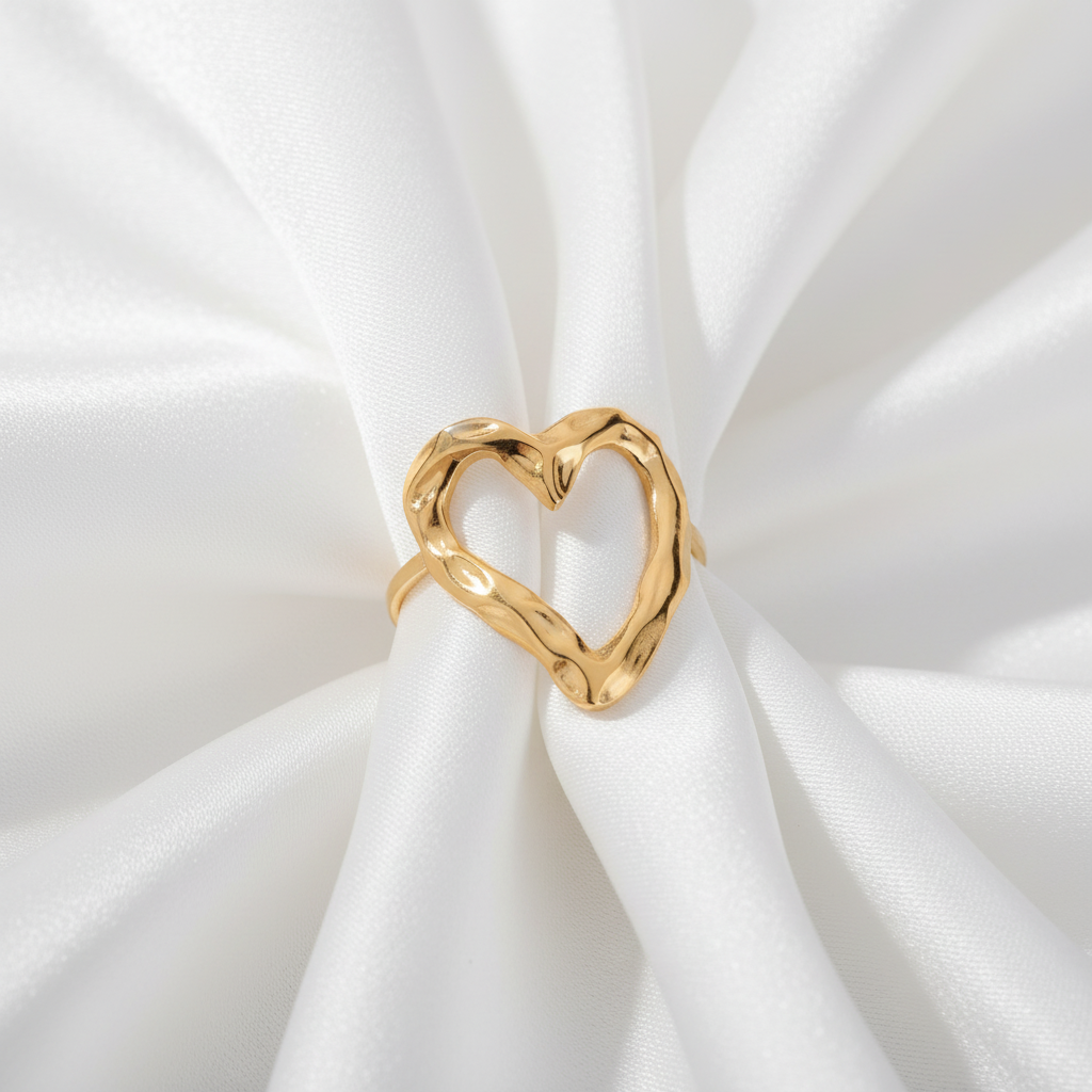 Hartvormige Open Ring - Goud