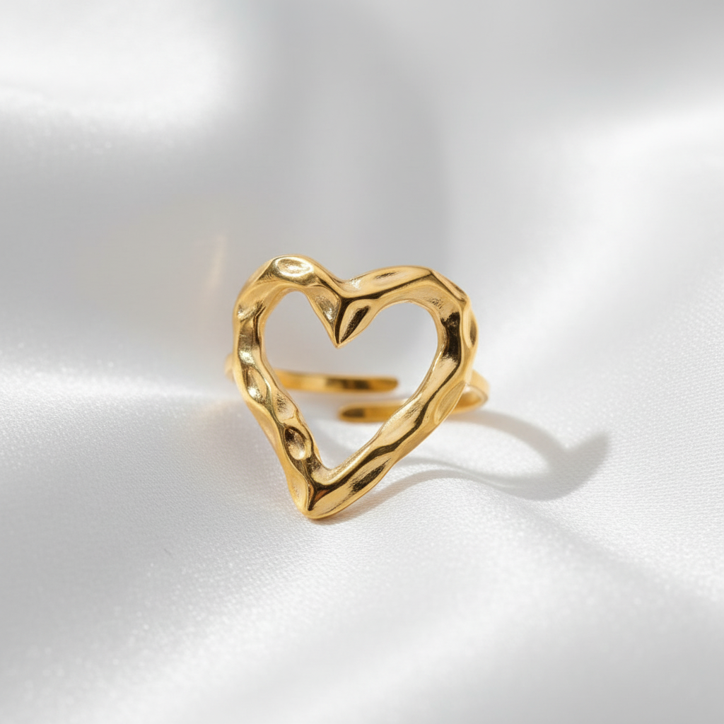 Hartvormige Open Ring - Goud